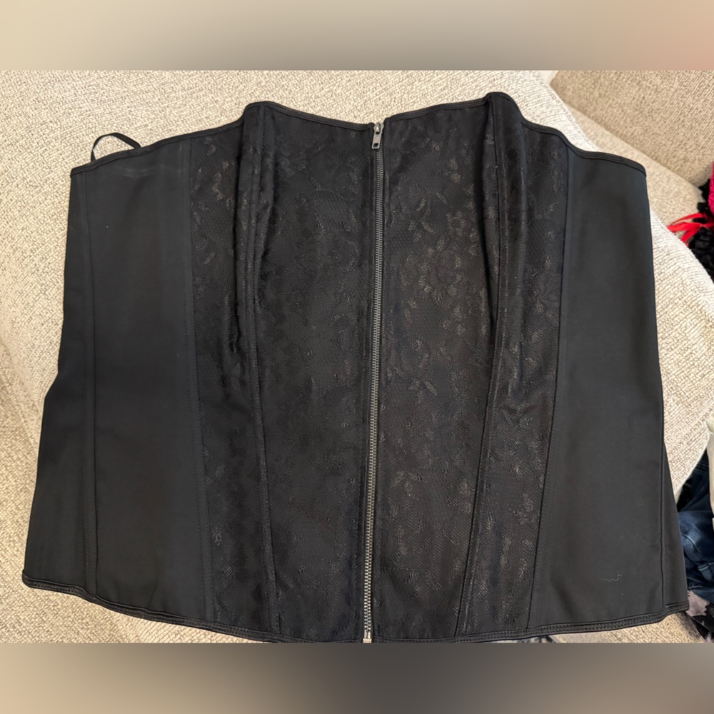 Torrid Black Lace/Cotton Corset Top
